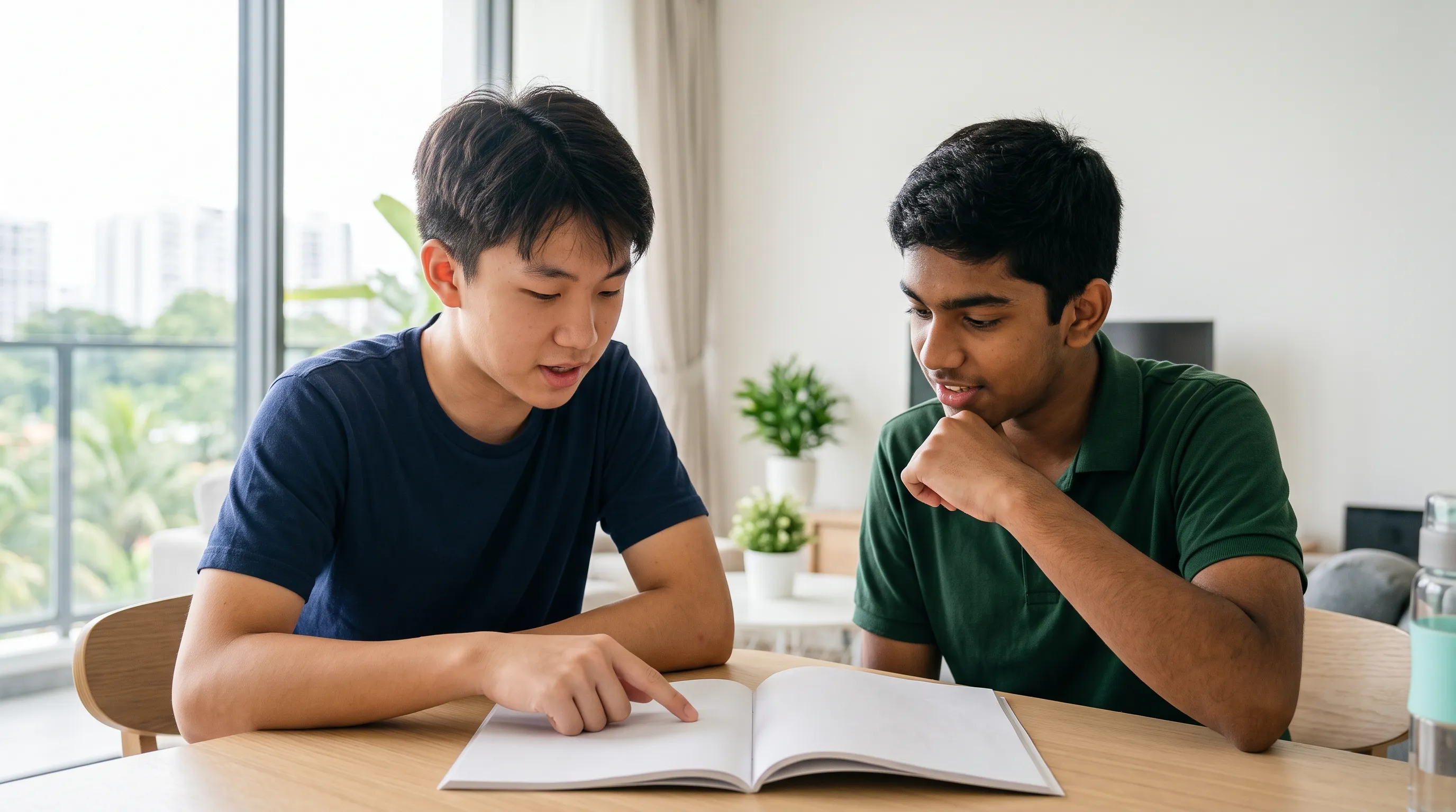 Two students learning together in a small group